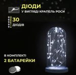 30L3MWW Гірлянда Роса нитка 30 LED довжина 3 м на батарейках, білий - Зображення 2