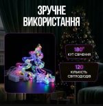 1733069ML Гірлянда-штора Зірки та ялинки розмір 3*0,9 м 10 фігур, мультиколор - Зображення 3